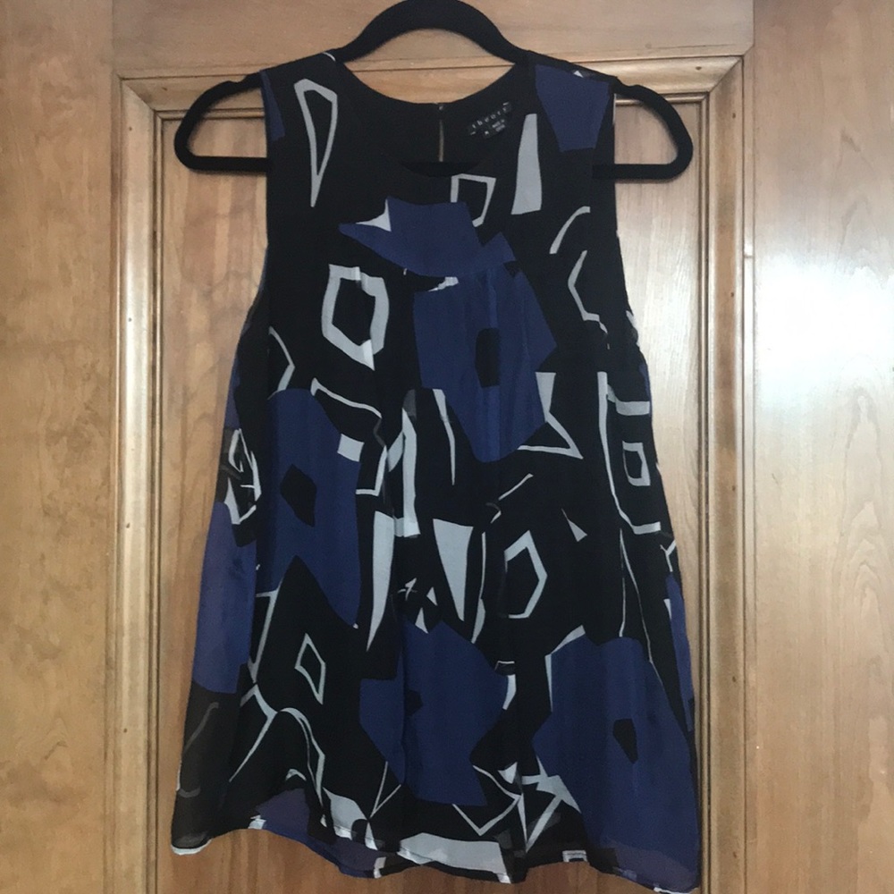 Theory geometric shapes silk top